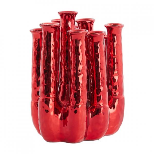 Light & Living Vase Leanja Keramik metallisch rot 22 cm