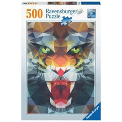 Lion made of polygons - jigsaw puzzle - 500 pieces