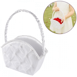 Miss France flower girl basket white 20 cm