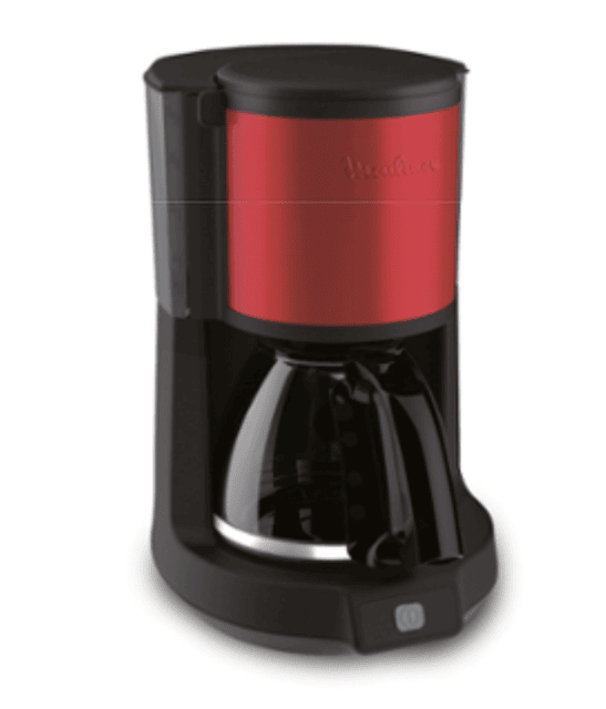 Moulinex FG370D11 Subito Kaffeemaschine in Rot mit Edelstahl-Elementen. Für aromatischen Filterkaffee, modernes Design und einfache Bedienun