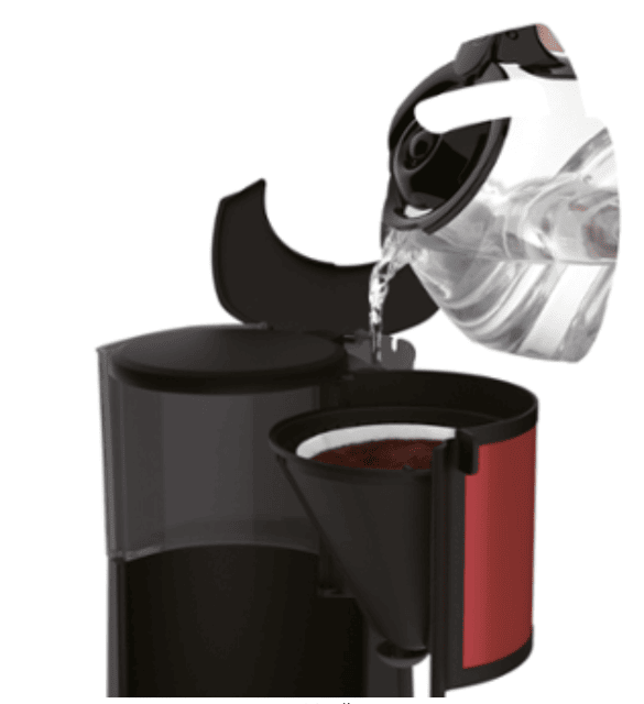 Moulinex FG370D11 Subito Kaffeemaschine in Rot mit Edelstahl-Elementen. Für aromatischen Filterkaffee, modernes Design und einfache Bedienun