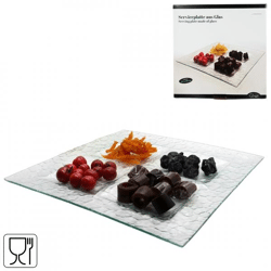 Noor Gourmet Servierplatte 4-eckig Glas 36 cm