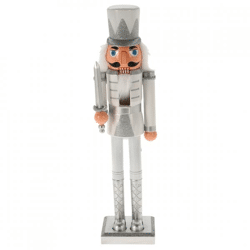 Nussknacker weiß/silber 57 cm