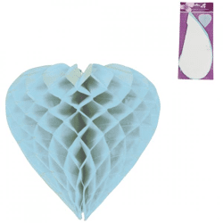 Party decoration Honeycomb heart blue 30 cm