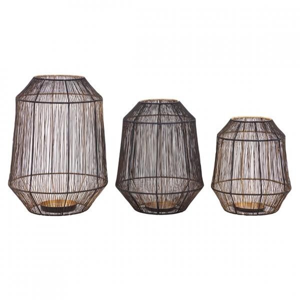 PTMD Windlicht Justy L schwarz/gold 38 cm