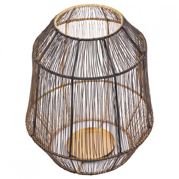 PTMD Windlicht Justy L schwarz/gold 38 cm