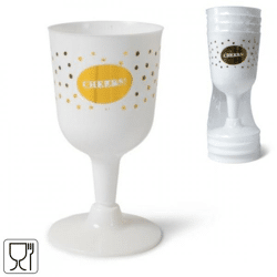 Senza Weingläser weiß/gold 140 ml 4 Stück