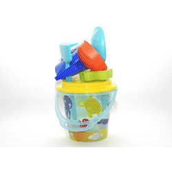Beach toy 7 pieces, bucket (transparent) 20 x 20 cm