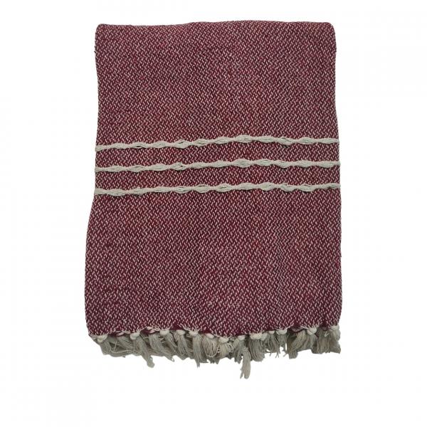 Take a Plaid 13 recycelte Baumwolle rot 130 x 180 cm