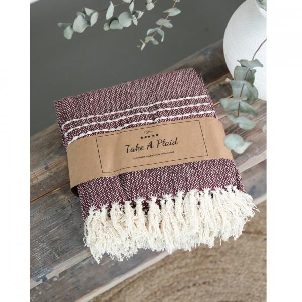 Take a Plaid 13 recycelte Baumwolle rot 130 x 180 cm