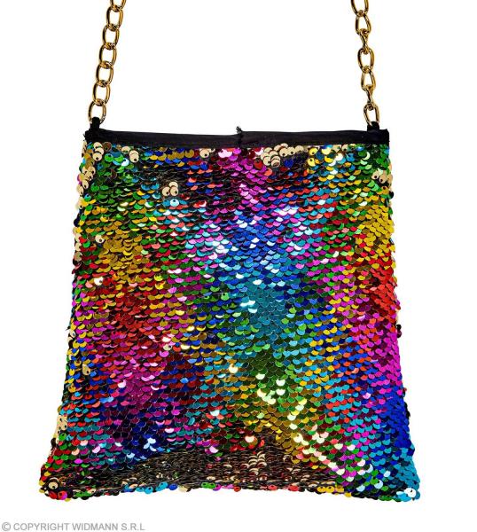 TASCHE WENDEPAILLETTEN REGENBOGEN / GOLD