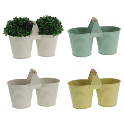 Double planter, grooves, 3/s, large, approx. 14x14cm