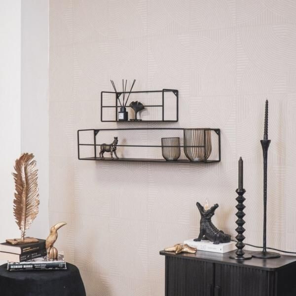 Wandregal schwarz 80 cm 2er Set