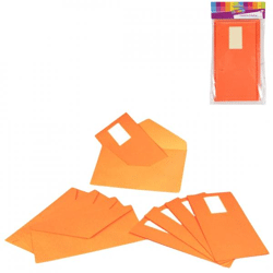 Einladungskarten und Umschläge orange 5 Stück.