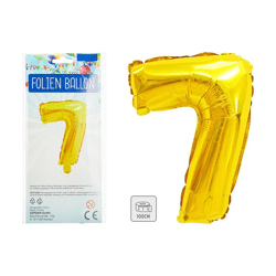 Foil balloon, number, 7, approx. 100cmH, gold