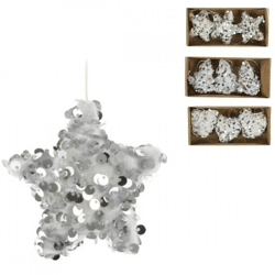 Hanging decoration with sequins 3 assorted set of 3