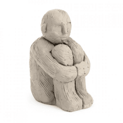 J-Line Statue Figur sitzend Zement grau 18 cm