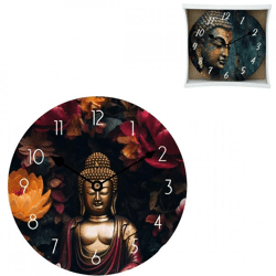 Noor Living Wanduhr Buddha 29 cm 2 Stück sortiert