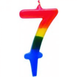 Numeral Birthday Candles - 1 Kokliko Numeral Candles No 7