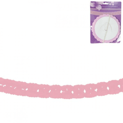 Girlande rund Papier rosa 3 m