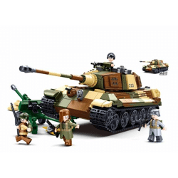 Sluban M38-B0980 - Army Battle of Budapest - Large German Tank 2in1