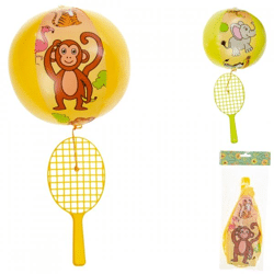 Tennisschläger mit Ball auf Gummiband Safari 24 cm 2 assorti