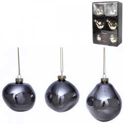 Xmas by Moos baubles gray 8 cm 6 pcs.