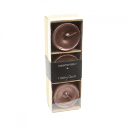 Countryfield floating candle Bollie metallic copper colored 5 cm set of 3