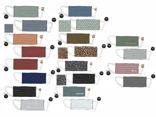 Fashion Mundschutzmasken – 2er Pack & Einzelpack Mix Masken – Restposten – Preis per Gebot