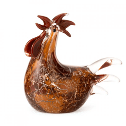 J-Line paperweight Chicken glass brown 15 cm