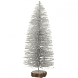 J-Line Weihnachtsbaum auf Sockel glitter silber 37 cm