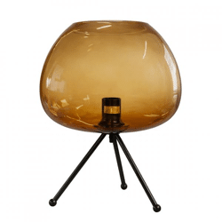 Light & Living tafellamp Mayson rookglas bruin 41 cm