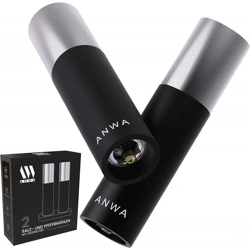 Salz und Pfeffermühlen Set Gewürzmühlen schwarz Akazienholz