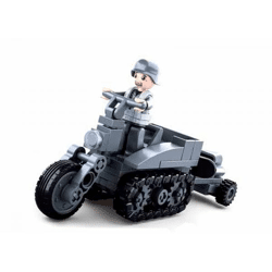 Sluban M38-B0680B - Army WWII - Motorcycle with tracks