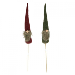 Gnome on a stick 95 cm 2 assorted
