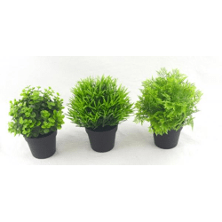 Kunstpflanzen 3er Set Indoor und Outdoor Plastik Pflanzen Naturgetreu Deko