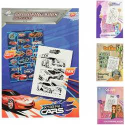 License coloring book A4 with stickers 4 assorted