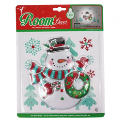 Wall sticker snowman LED on battery 20 x 23 cm