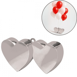 Balloon weight hearts silver 12 cm
