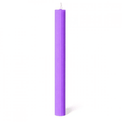 (R) Dinner candle Ribbed lilac 2.2 x 24 cm