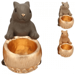 Bowl Jingle squirrel sitting brown 22 cm 3 assorti