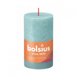 Bolsius Blockkerze Rustikaler Eukalyptus grün 6,8 x 13 cm