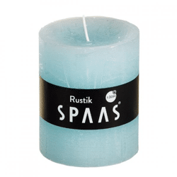(R) Spaas Stumpenkerze rustikal himmelblau 7 x 8 cm