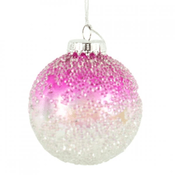 Wilko Weihnachtskugel rosa 8 cm