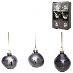 Xmas by Moos baubles gray 6 cm 6 pcs.