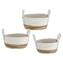 Storage basket with handles, set of 3