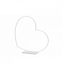 Decoratie Hart Frame liggend wit 25 cm