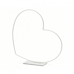 Decoratie Hart Frame liggend wit 39 cm