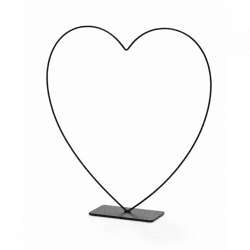 Decoratie Hart Frame zwart 39 cm