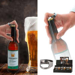 Bottle opener, metal ring